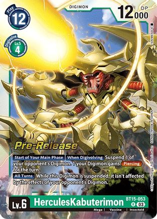 HerculesKabuterimon (BT15-053) [Exceed Apocalypse Pre-Release Cards] Foil - Deck Out Gaming