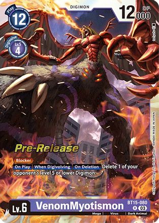 VenomMyotismon (BT15-080) [Exceed Apocalypse Pre-Release Cards] Foil - Deck Out Gaming