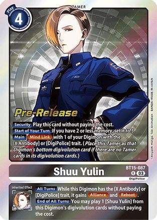 Shuu Yulin (BT15-087) [Exceed Apocalypse Pre-Release Cards] Foil - Deck Out Gaming