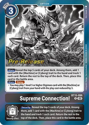 Supreme Connection! (BT15-096) [Exceed Apocalypse Pre-Release Cards] Foil - Deck Out Gaming