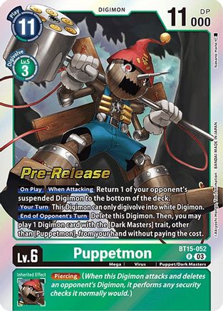 Puppetmon (BT15-052) [Exceed Apocalypse Pre-Release Cards] Foil - Deck Out Gaming