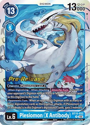 Plesiomon (X Antibody) (BT15-032) [Exceed Apocalypse Pre-Release Cards] Foil - Deck Out Gaming