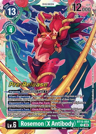 Rosemon (X Antibody) (BT15-054) [Exceed Apocalypse Pre-Release Cards] Foil - Deck Out Gaming