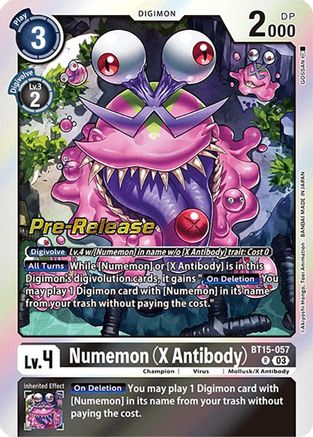 Numemon (X Antibody) (BT15-057) [Exceed Apocalypse Pre-Release Cards] Foil - Deck Out Gaming