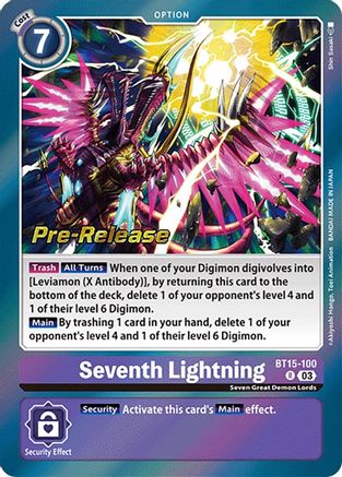 Seventh Lightning (BT15-100) [Exceed Apocalypse Pre-Release Cards] Foil - Deck Out Gaming