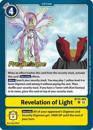 Revelation of Light (BT15-092) [Exceed Apocalypse Pre-Release Cards] Foil - Deck Out Gaming