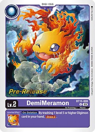 DemiMeramon (BT15-006) [Exceed Apocalypse Pre-Release Cards] Foil - Deck Out Gaming