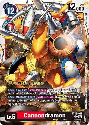 Cannondramon (BT15-018) [Exceed Apocalypse Pre-Release Cards] Foil - Deck Out Gaming