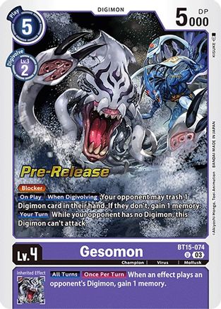 Gesomon (BT15-074) [Exceed Apocalypse Pre-Release Cards] Foil - Deck Out Gaming