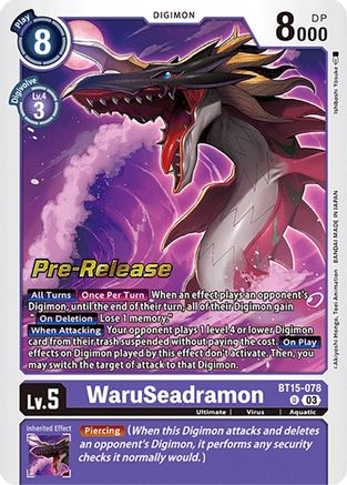 WaruSeadramon (BT15-078) [Exceed Apocalypse Pre-Release Cards] Foil - Deck Out Gaming