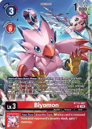 Biyomon (Alternate Art) (BT15-007) [Exceed Apocalypse] Foil - Deck Out Gaming