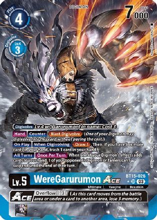 WereGarurumon ACE (Alternate Art) (BT15-026) [Exceed Apocalypse] Foil - Deck Out Gaming