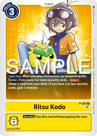 Ritsu Kodo - P-087 (Exceed Apocalypse Pre-Release) (P-087) [Digimon Promotion Cards] - Deck Out Gaming