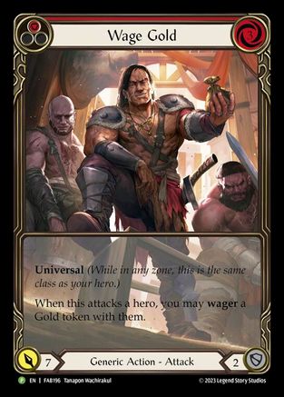 Wage Gold (Red) - FAB196 (FAB196) [Flesh and Blood: Promo Cards] Rainbow Foil - Deck Out Gaming