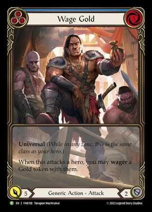 Wage Gold (Blue) - FAB198 (FAB198) [Flesh and Blood: Promo Cards] Rainbow Foil - Deck Out Gaming