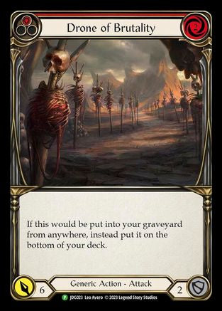 Drone of Brutality (Red) - JDG023 (JDG023) [Flesh and Blood: Promo Cards] Cold Foil - Deck Out Gaming