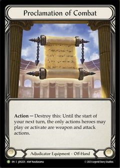 Proclamation of Combat - JDG025 (JDG025) [Flesh and Blood: Promo Cards] Cold Foil - Deck Out Gaming