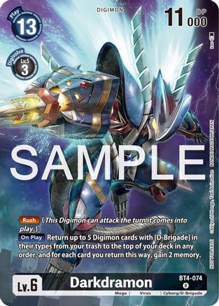 Darkdramon (Official Tournament Pack Vol.12) (BT4-074) [Great Legend] Foil - Deck Out Gaming