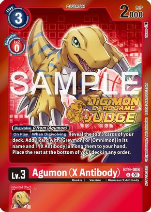 Agumon (X Antibody) (Judge Pack 5) (BT9-008) [X Record] Foil - Deck Out Gaming