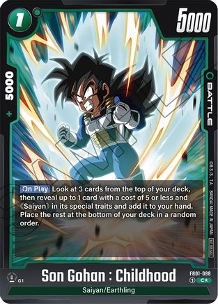 Son Gohan : Childhood - FB01-088 (Tournament Pack 01) (FB01-088) [Tournament and Championship Promos] Foil - Deck Out Gaming