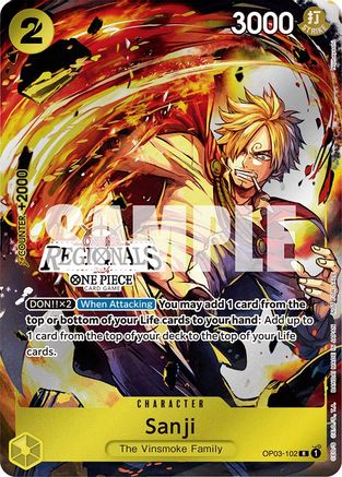 Sanji (Online Regional 2024) [Participant] (OP03-102) [One Piece Promotion Cards] Foil - Deck Out Gaming