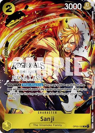 Sanji (Offline Regional 2024) [Finalist] (OP03-102) [One Piece Promotion Cards] Foil - Deck Out Gaming