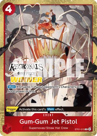 Gum-Gum Jet Pistol (Online Regional 2024) [Winner] (ST01-015) [One Piece Promotion Cards] Foil - Deck Out Gaming