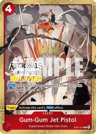 Gum-Gum Jet Pistol (Offline Regional 2024) [Winner] (ST01-015) [One Piece Promotion Cards] - Deck Out Gaming