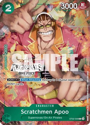 Scratchmen Apoo (Offline Regional 2024) [Participant] (ST02-008) [One Piece Promotion Cards] Foil - Deck Out Gaming