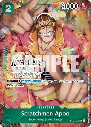 Scratchmen Apoo (Offline Regional 2024) [Finalist] (ST02-008) [One Piece Promotion Cards] Foil - Deck Out Gaming