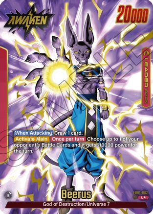 Beerus - FB01-002 (Alternate Art) (FB01-002) [Awakened Pulse] Foil - Deck Out Gaming