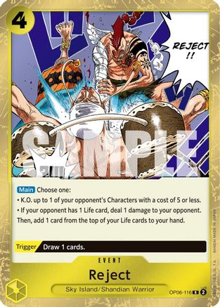 Reject (OP06-116) [Wings of the Captain] Foil - Deck Out Gaming