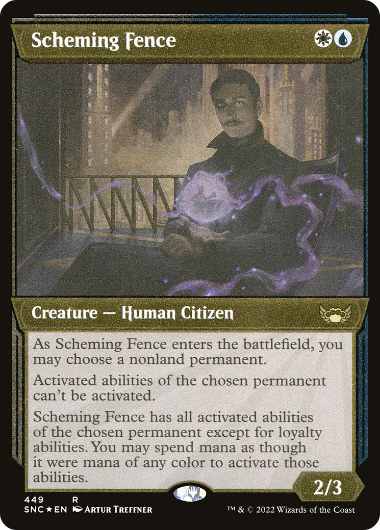 Scheming Fence (Showcase) (Foil Etched) (449) [Streets of New Capenna] foil - Deck Out Gaming