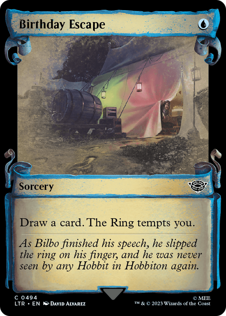 Birthday Escape (Showcase Scrolls) (494) [The Lord of the Rings: Tales of Middle-earth] foil - Deck Out Gaming
