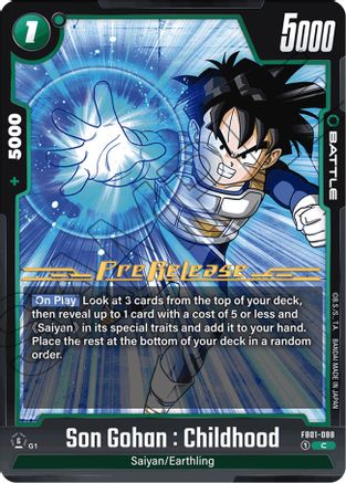 Son Gohan : Childhood - FB01-088 (FB01-088) [Awakened Pulse Pre-Release Cards] - Deck Out Gaming