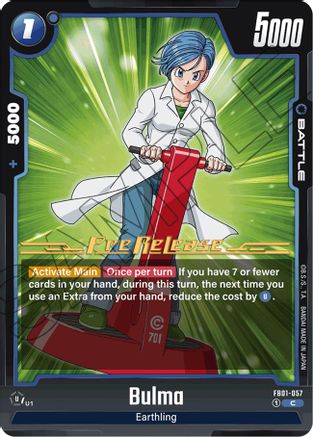 Bulma (FB01-057) [Awakened Pulse Pre-Release Cards] - Deck Out Gaming