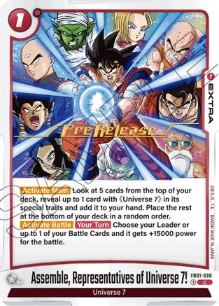 Assemble, Representatives of Universe 7! (FB01-030) [Awakened Pulse Pre-Release Cards] - Deck Out Gaming