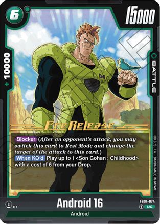 Android 16 - FB01-074 (FB01-074) [Awakened Pulse Pre-Release Cards] - Deck Out Gaming