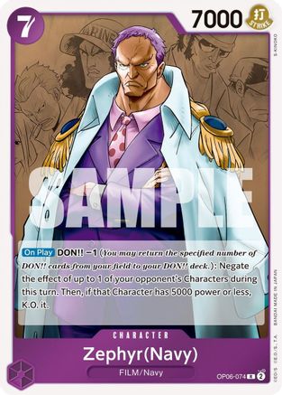 Zephyr (Navy) (OP06-074) [Wings of the Captain] Foil - Deck Out Gaming