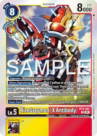 RizeGreymon (X Antibody) (Event Pack 6) (BT9-041) [X Record] Foil - Deck Out Gaming