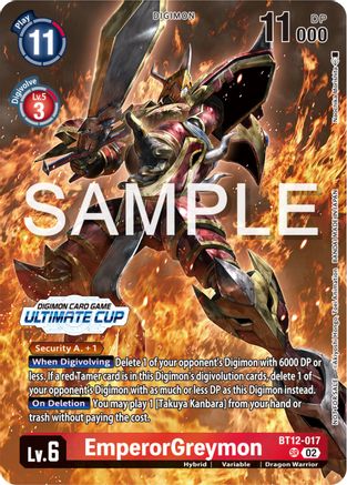 EmperorGreymon (Ultimate Cup 2024) (BT12-017) [Across Time] Foil - Deck Out Gaming