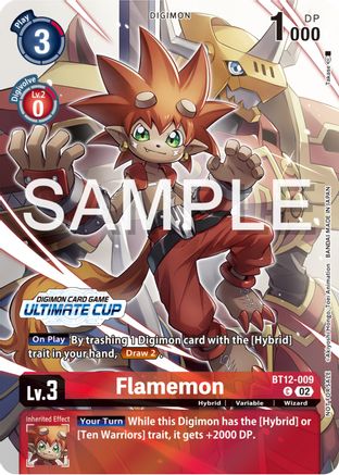 Flamemon (Ultimate Cup 2024) (BT12-009) [Across Time] Foil - Deck Out Gaming