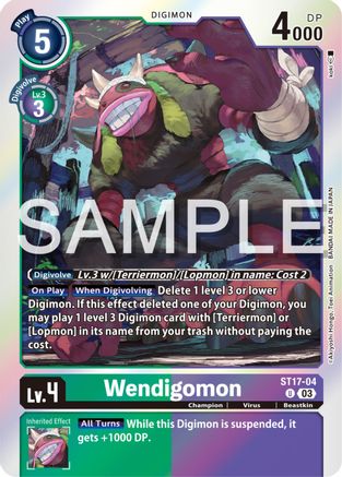 Wendigomon (ST17-04) [Starter Deck 17: Double Typhoon Advanced Deck Set] Foil - Deck Out Gaming