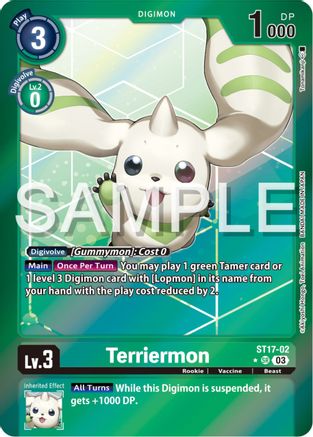 Terriermon (Advanced Deck Set Double Typhoon Secret Pack) (ST17-02) [Starter Deck 17: Double Typhoon Advanced Deck Set] Foil - Deck Out Gaming