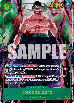Roronoa Zoro (Alternate Art) (OP06-118) [Wings of the Captain] Foil - Deck Out Gaming