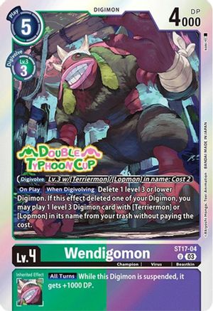 Wendigomon (ST17-04) [Starter Deck 17: Double Typhoon Advanced Deck Set Pre-Release Cards] Foil - Deck Out Gaming