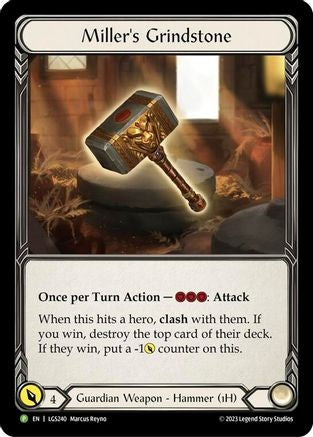 Miller's Grindstone - LGS240 (LGS240) [Flesh and Blood: Promo Cards] Rainbow Foil - Deck Out Gaming