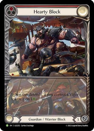 Hearty Block - LGS252 (LGS252) [Flesh and Blood: Promo Cards] Rainbow Foil - Deck Out Gaming