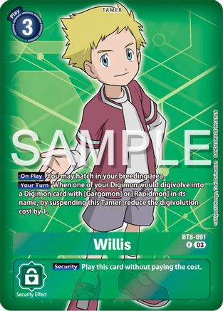 Willis (Reprint) (BT8-091) [Starter Deck 17: Double Typhoon Advanced Deck Set] Foil - Deck Out Gaming