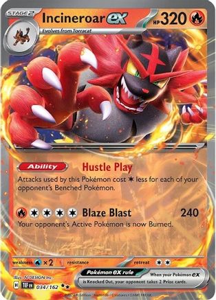 Incineroar ex - 034/162 (34) [SV05: Temporal Forces] Holofoil - Deck Out Gaming